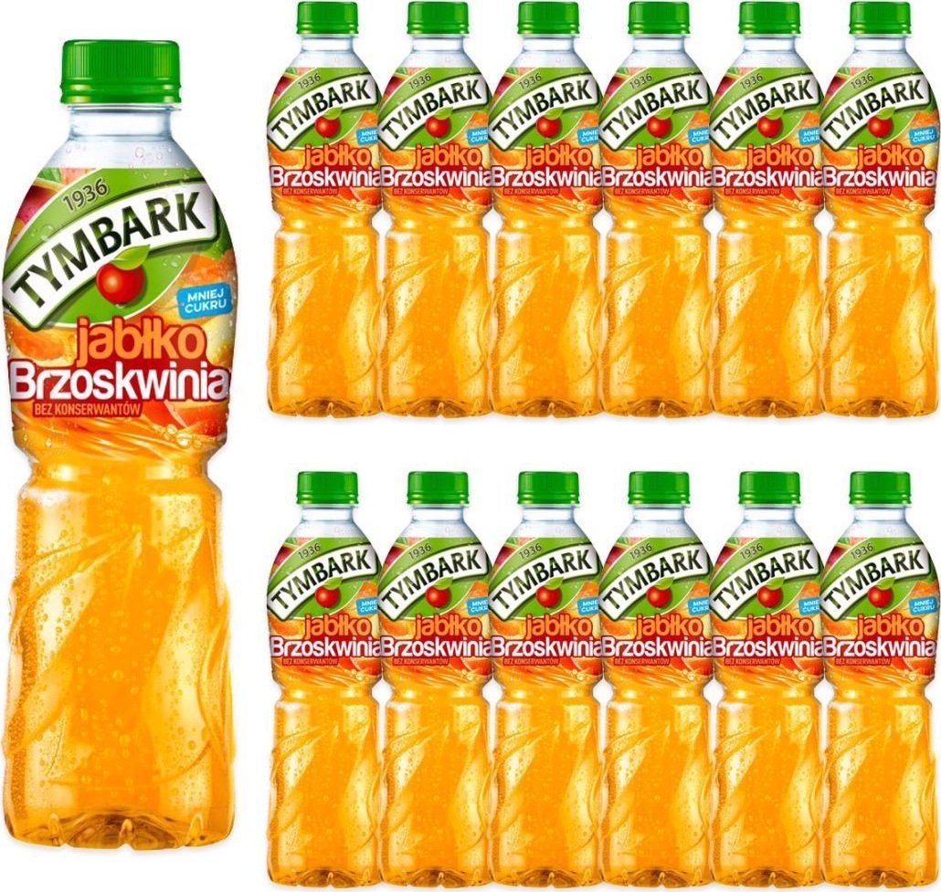 Tymbark Tymbark Napój jabłko brzoskwinia 500 ml x12 sztuk