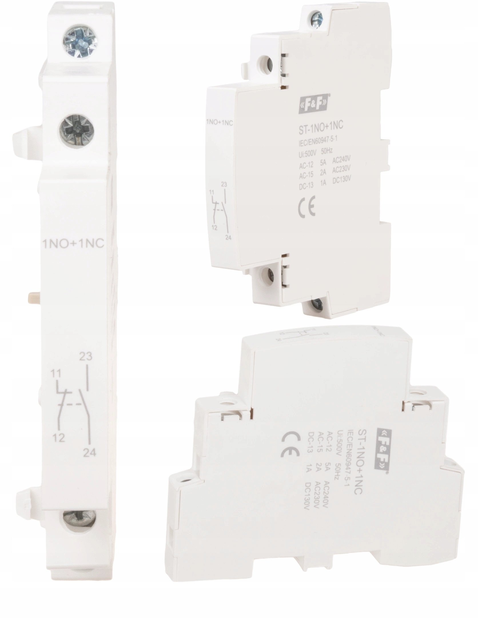 Styki pomocnicze 1Z+1R montaż na szynie TH ST-1NO-1NC
