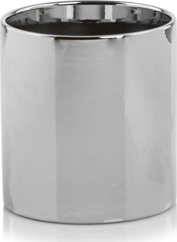 Polnix Osłonka ceramiczna na doniczkę srebrna walec 16cm