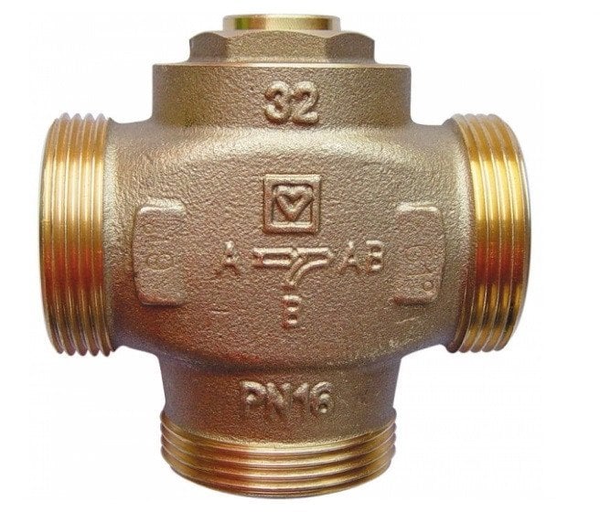 HERZ-Zawór mieszający termostatyczny mosiężny 3-drogowy TEPLOMIX DN32 GZ 1 1/2,do podnoszenia temperatury powrotu kotła