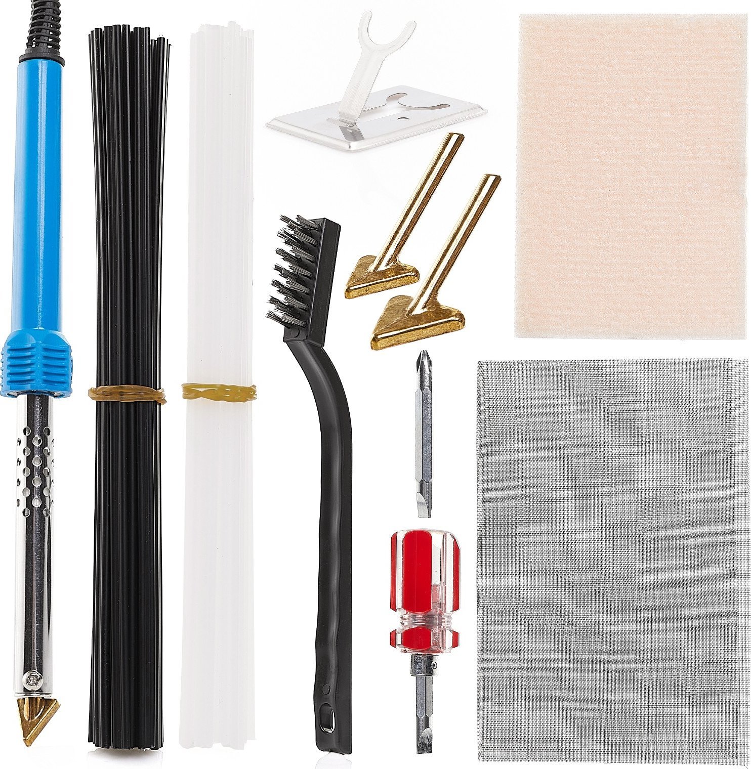 Spawarka Plastiku Lutownica Żelazko 80W Zestaw 9 Elementów Spoiwa Techrebal