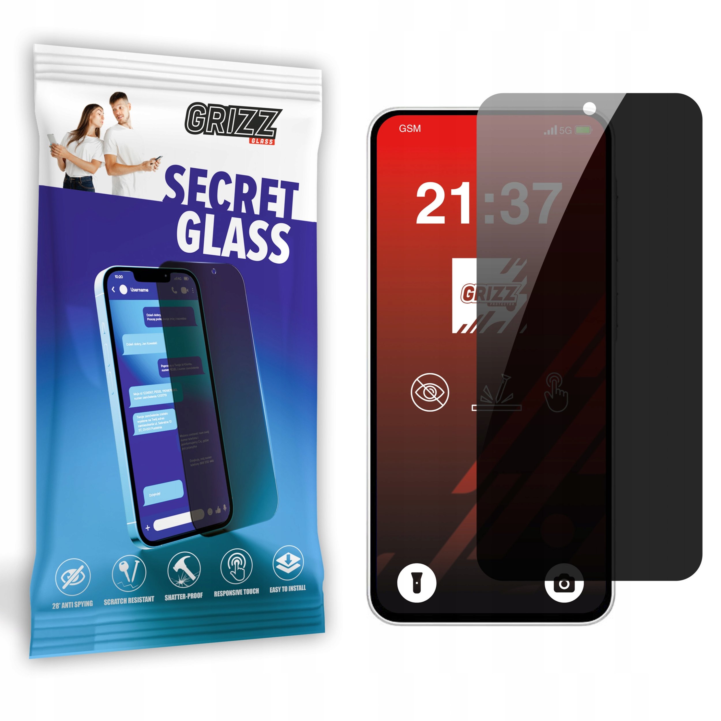 Matowe szkło prywatyzujące GrizzGlass SecretGlass do Samsung Galaxy A36