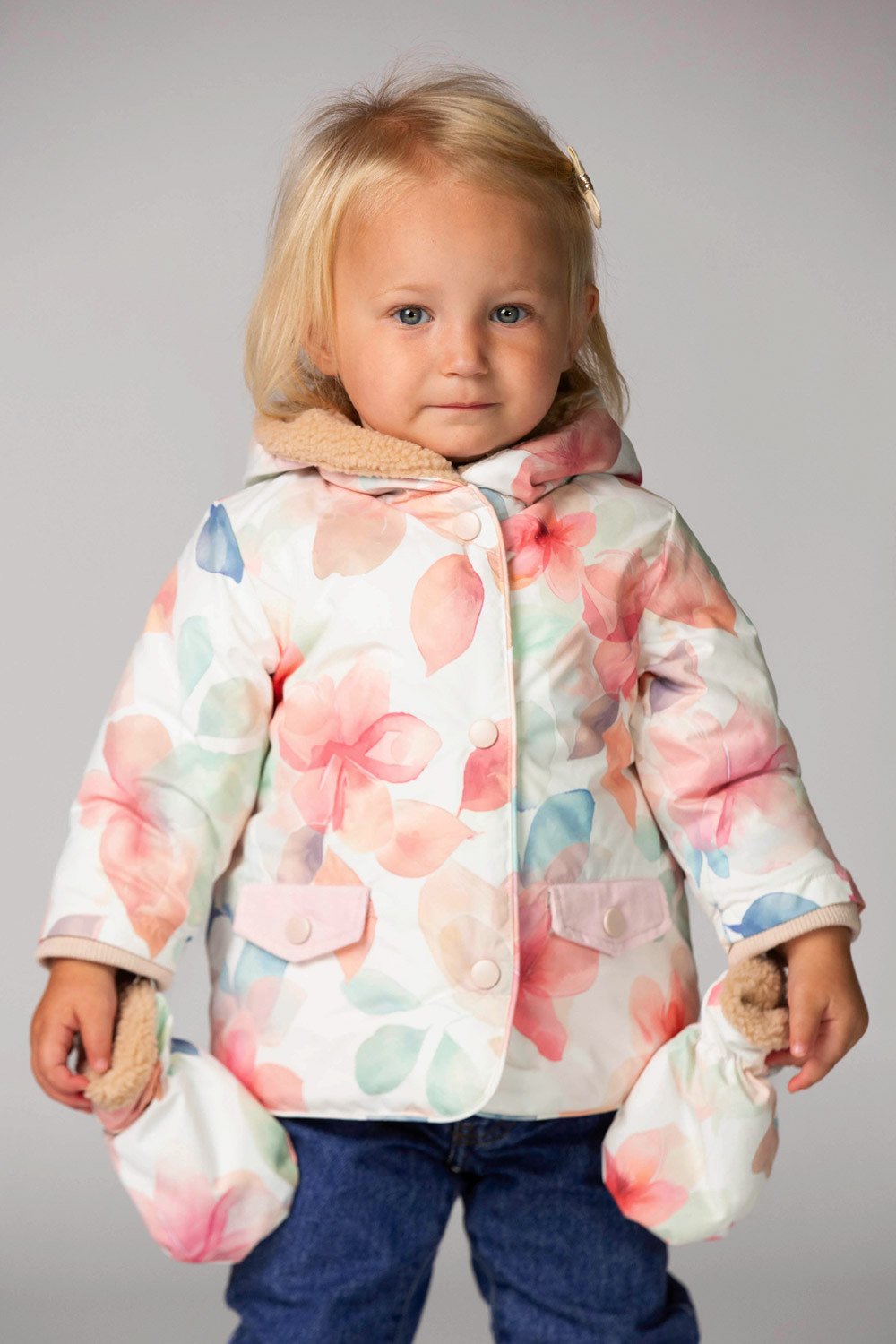 Kurtka zimowa dla małej dziewczynki Ducksday Bliss, 92, 2-3 lata