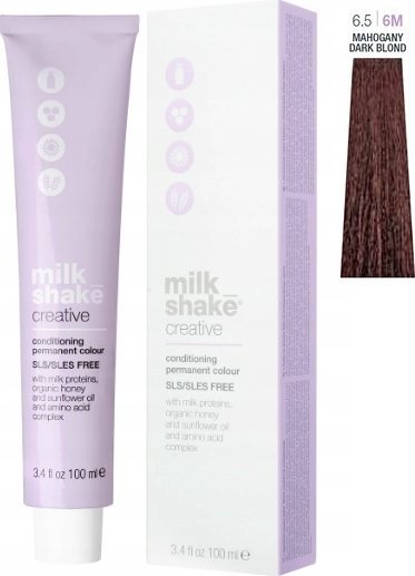 Milk Shake Milk Shake, Creative, SLS/SLES-Free, Permanent Hair Dye, 6.56M Mahogany Dark Blond, 100 ml For Women