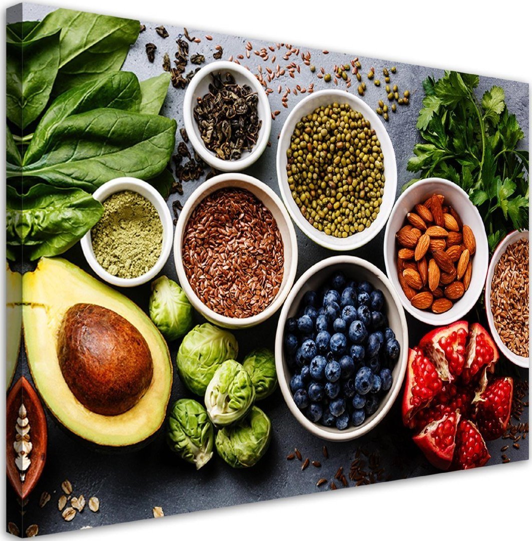 Feeby Obraz na płótnie, Świeże warzywa i owoce - 120x80