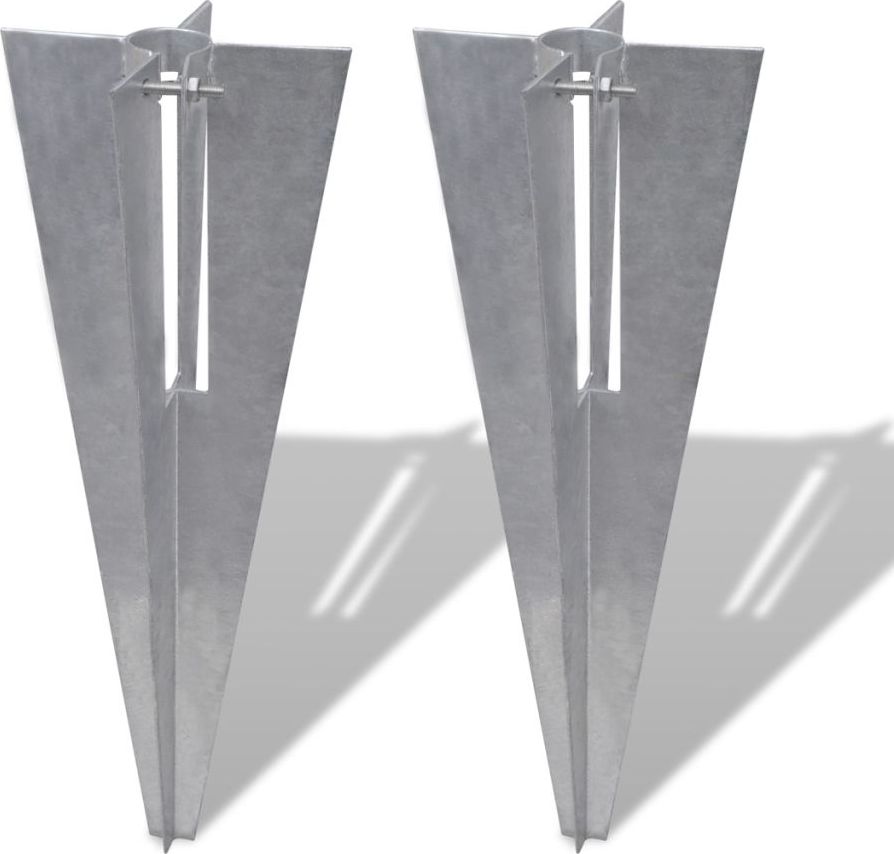 vidaXL Szpikulce do słupków ogrodzeniowych, 2 szt., stalowe