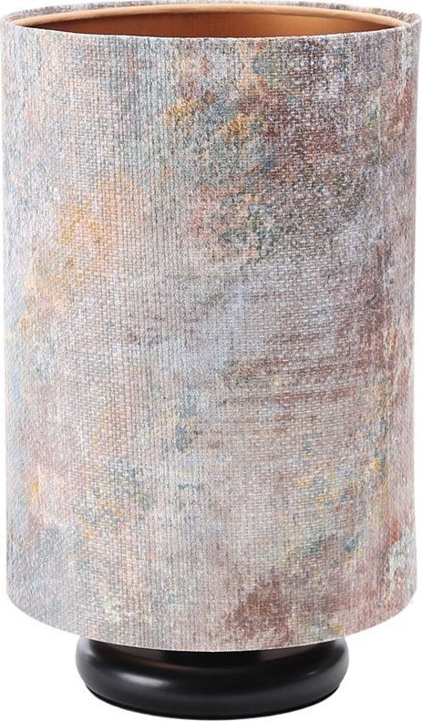 Lampa stołowa Lumes Czarna lampka stołowa tuba z nadrukiem - S361-Veres