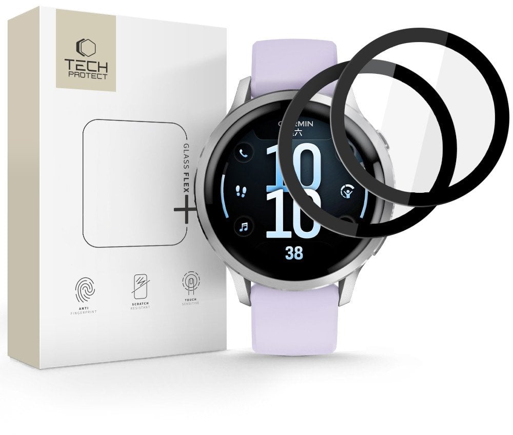 Szkło hybrydowe Tech-Protect Glass Flex+ do Garmin Venu 4 41mm Black [2 PACK]