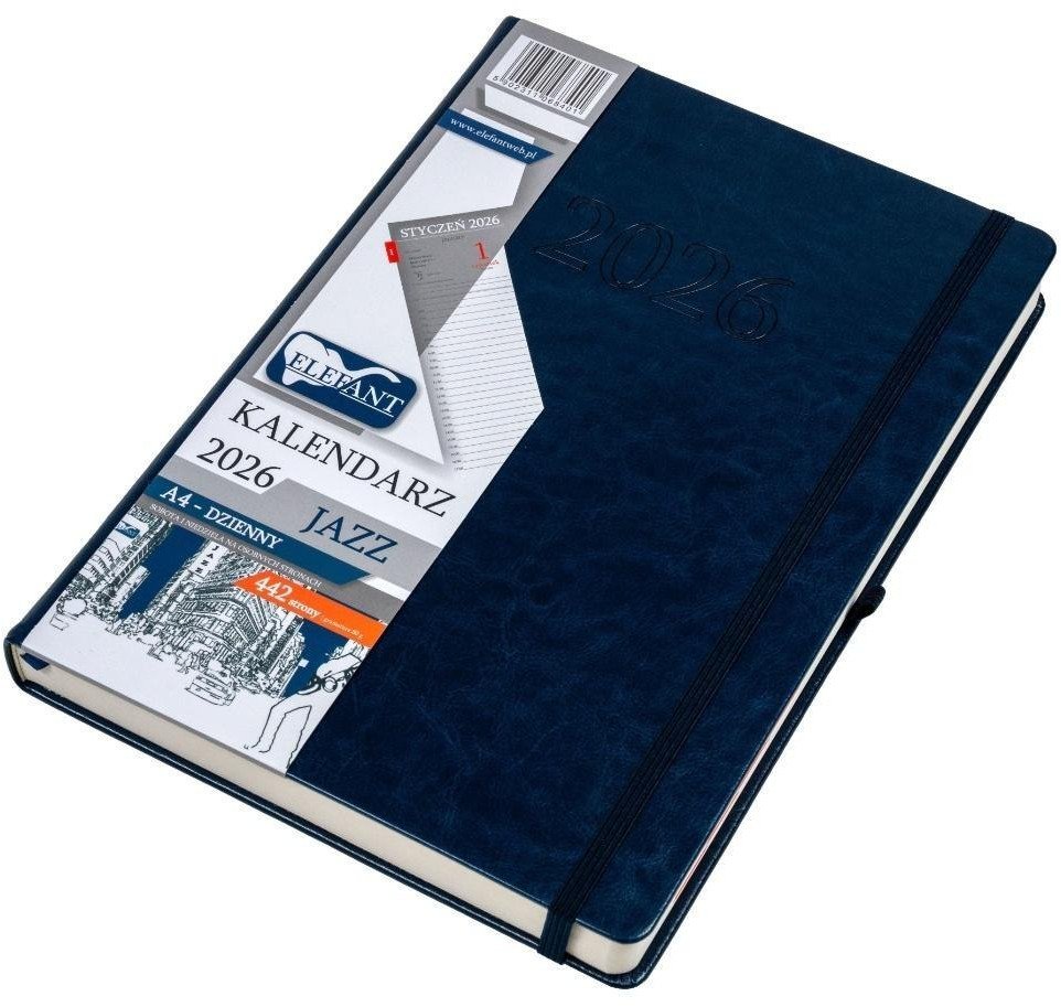Kalendarz 2026 A4 dzienny Jazz granatowy