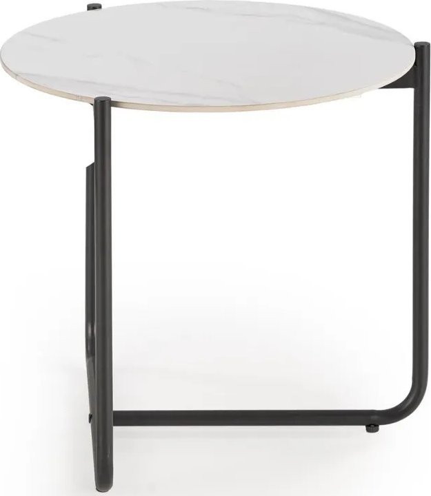 Halmar Stolik kawowy ACUNA S 50x50 biały marmur/czarna HALMAR