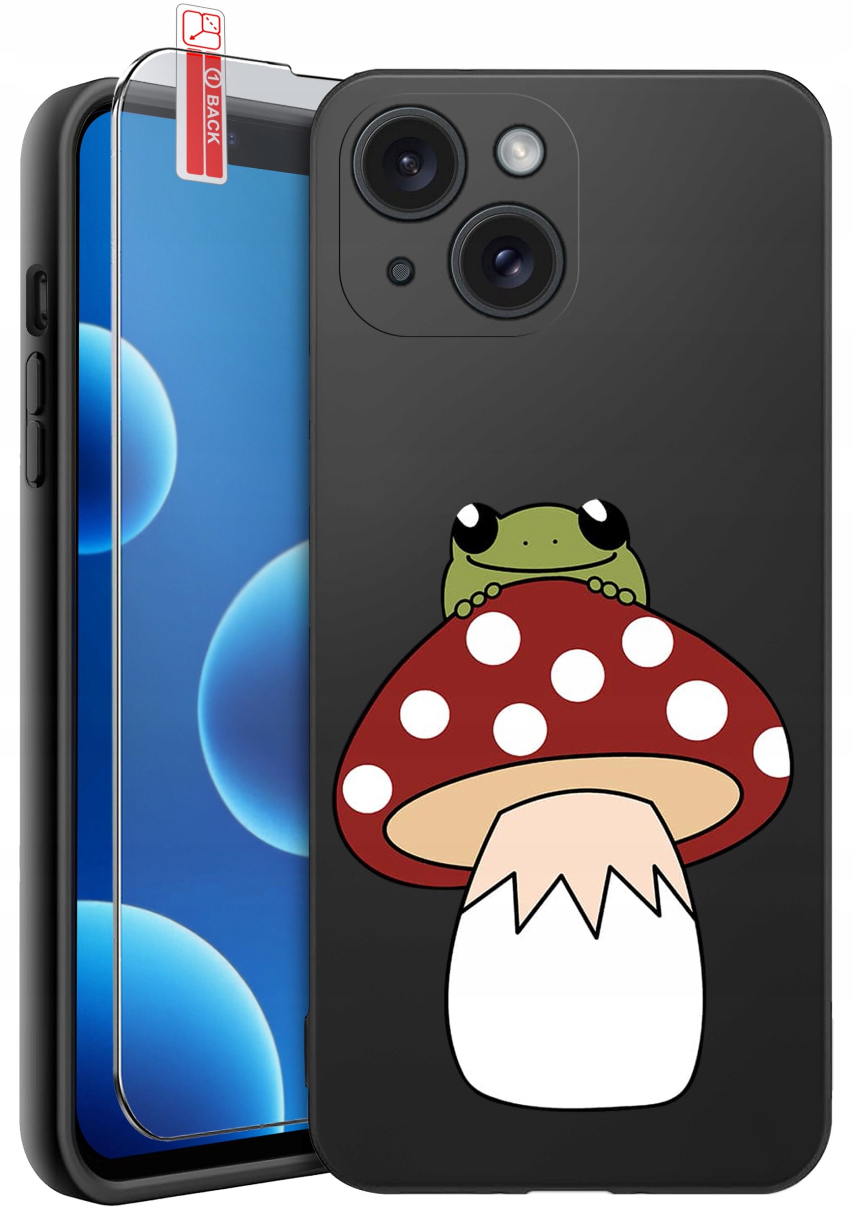 ETUI do iPhone 13 | 14 | WZORY | SILIKONOWE MATT CASE + SZKŁO 9H