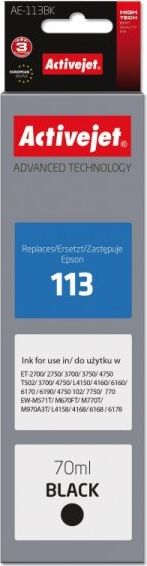 Tusz Activejet tusz do Epson C13T06B140/AE-113Bk nr 113