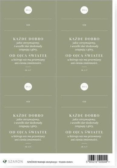 Szaron Naklejki dedykacyjne - Każde Dobro