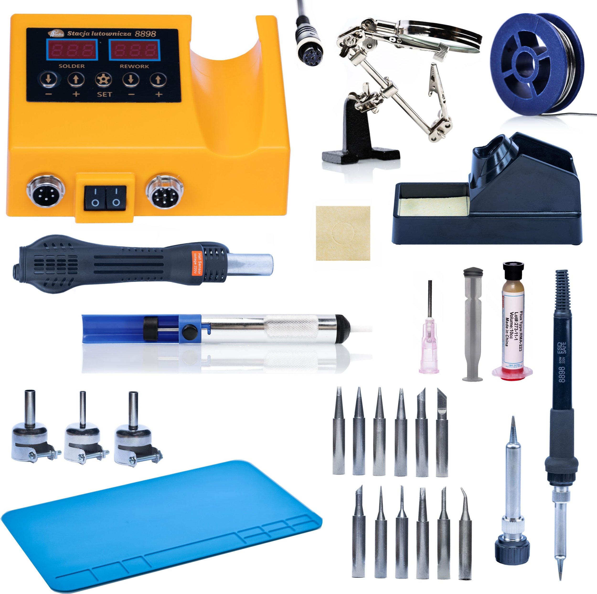 Rosfix STACJA LUTOWNICZA LUTOWNICA HOT-AIR MATA CYNA GROTY ODSYSACZ TOPNIK UCHWYT