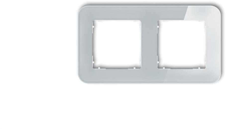 ICON Ramka uniwersalna podwójna zaokrąglona - efekt szkła (ramka: szara spód: biały) 15-0-IRSZ-2