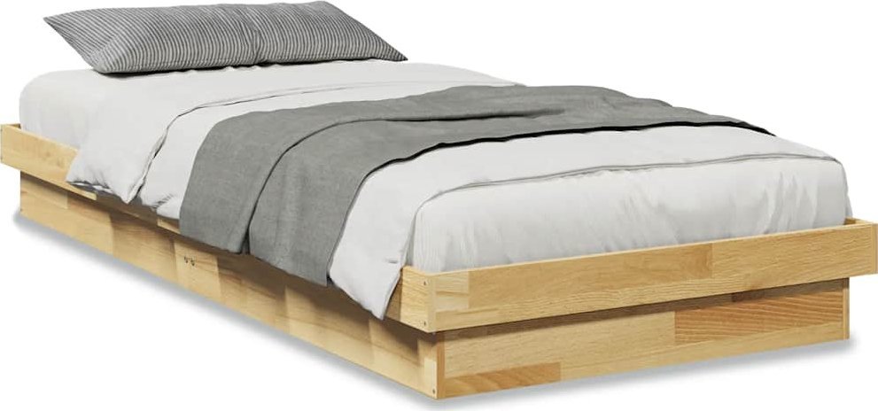 Rama łóżka bez materaca 90x200 cm lite drewno dębowe