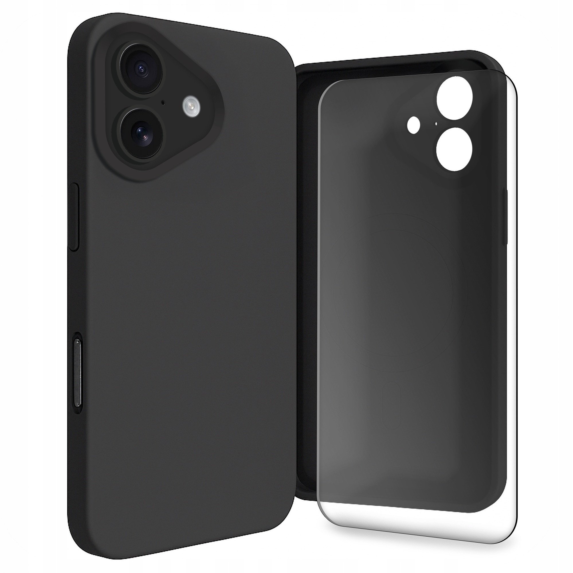 Etui do Apple iPhone 16 Plus (Do Magsafe, Osłona Kamery, Czarne) Szkło 9H