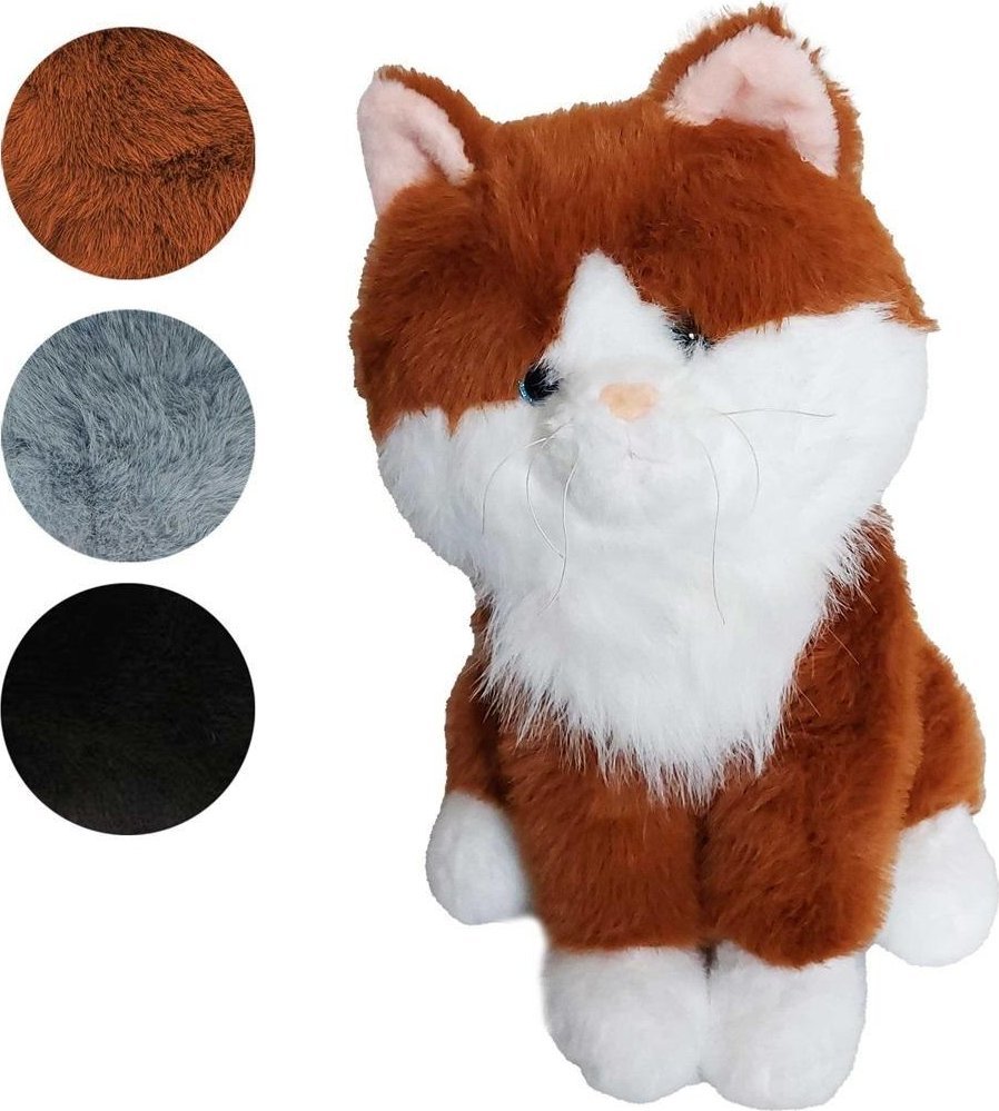 Kot pluszowy siedzący 35cm mix