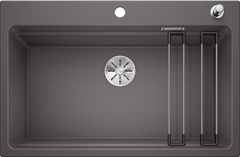 Zlewozmywak Blanco Zlewozmywak ETAGON 8 Silgranit szarość skały, korek auto., InFino, szyny