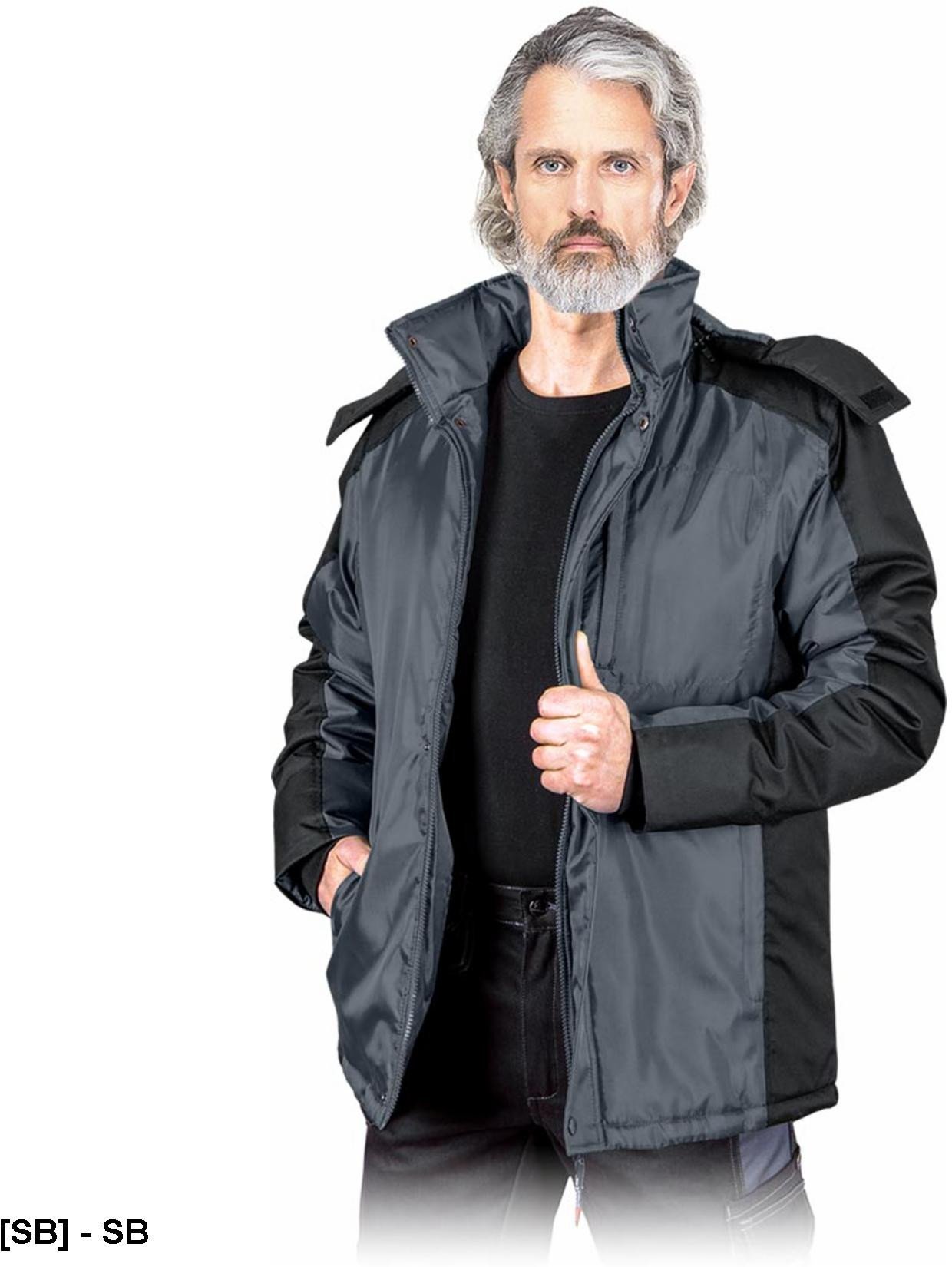 BALTIC - Kurtka ocieplana podszewka stójka suwak listwa napy 4 kieszenie 100% poliester 120 g/m2 kaptur odpinany - SB 2XL