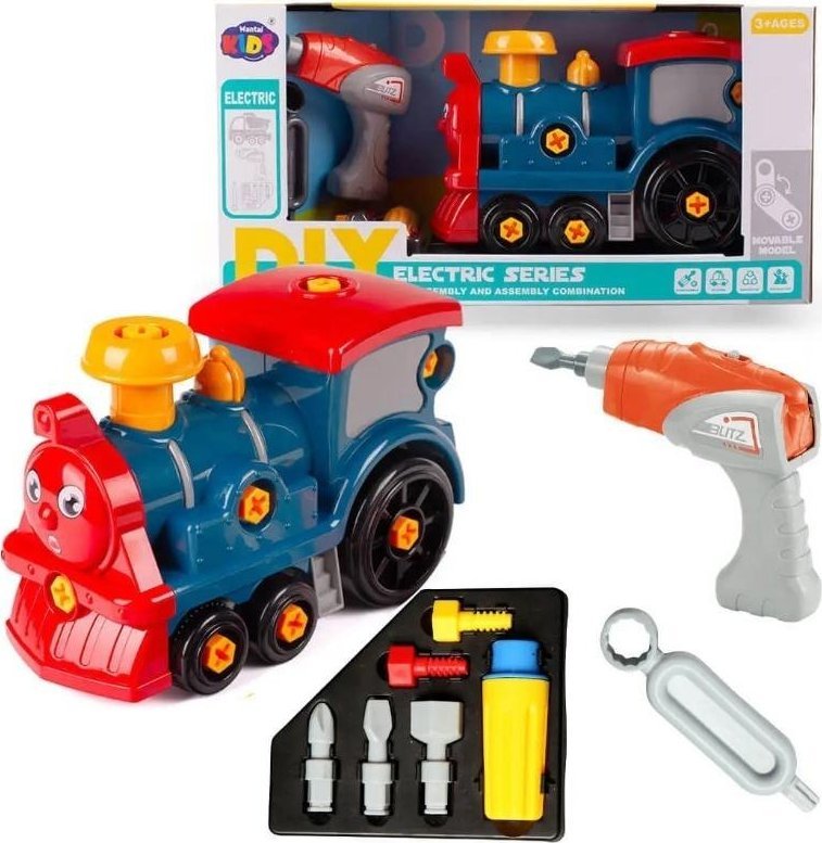 Pociąg, ciuchcia do skręcania z wkrętarką