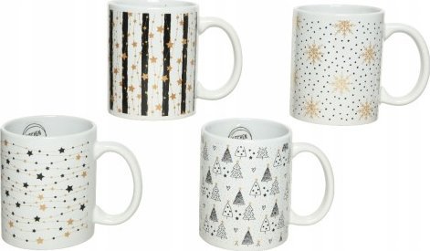 Kaemingk Kubek ceramiczny świąteczny na kawę biały 12 x 8 x 9,4 cm