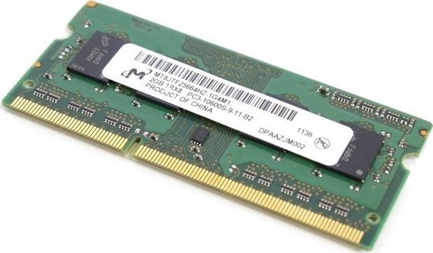 Micron Pamięć RAM MICRON 2GB DDR3 1333MHz PC3-10600s SODIMM Laptop