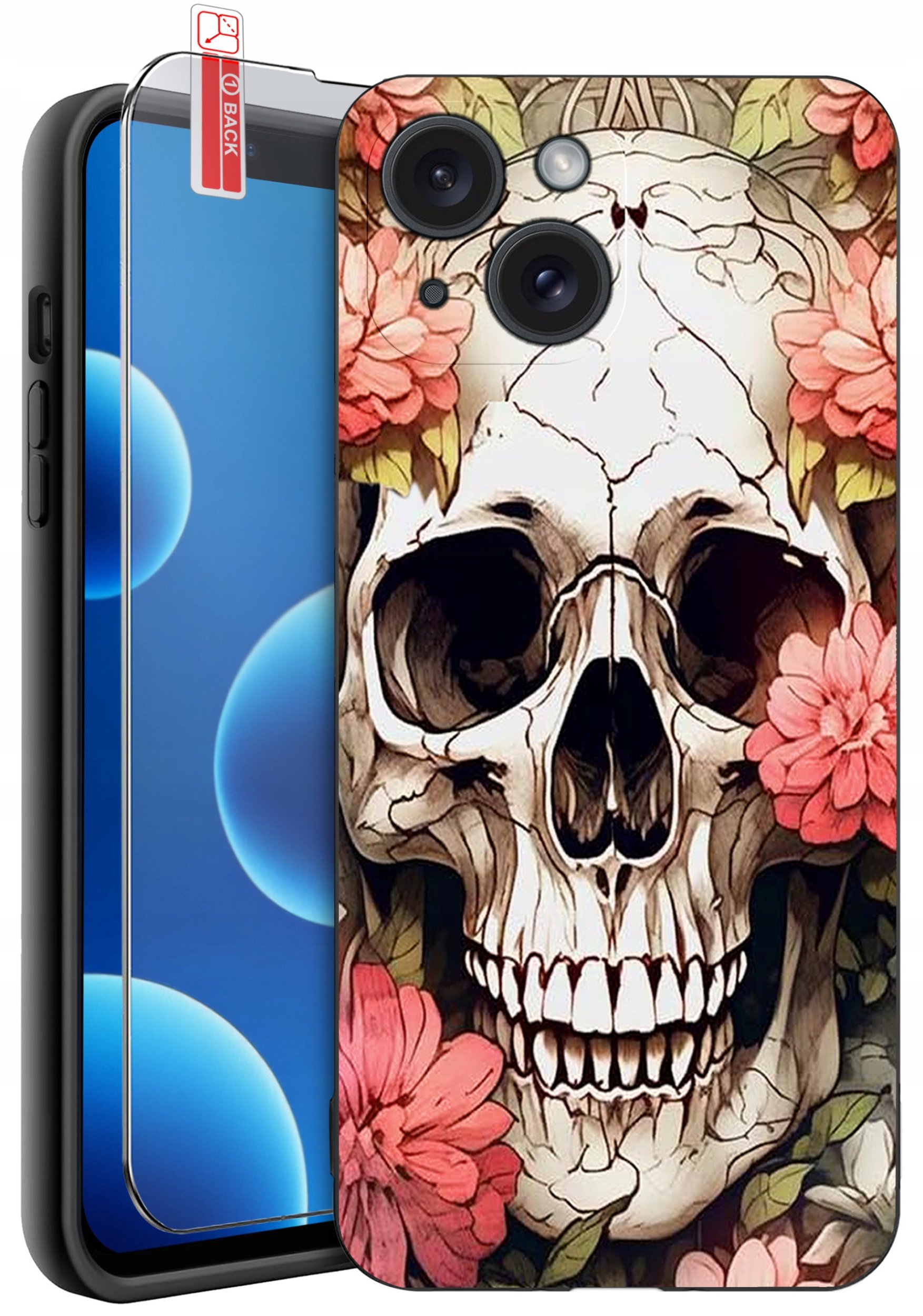 ETUI do iPhone 13 | 14 | WZORY | SILIKONOWE MATT CASE + SZKŁO 9H