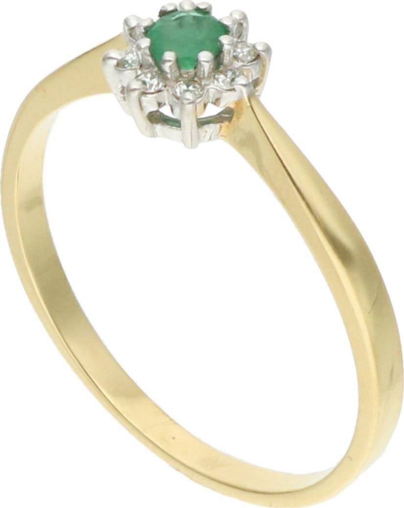 Rosanto Złoty pierścionek ze szmaragdem i brylantami roz.13 585 14k