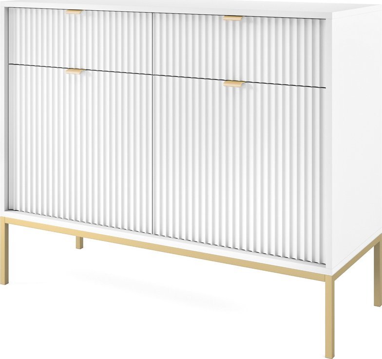 Ravio Dwudrzwiowa komoda Kioto KSZ104 w kolorze białym z złotymi nóżkami