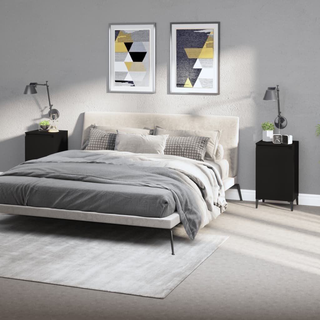 vidaXL vidaXL Szafki nocne, 2 szt., czarne, 40x35x70 cm