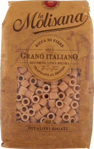 Włoski makaraon Ditaloni rigati n 12 - pełnoziarnisty - La Molisana
