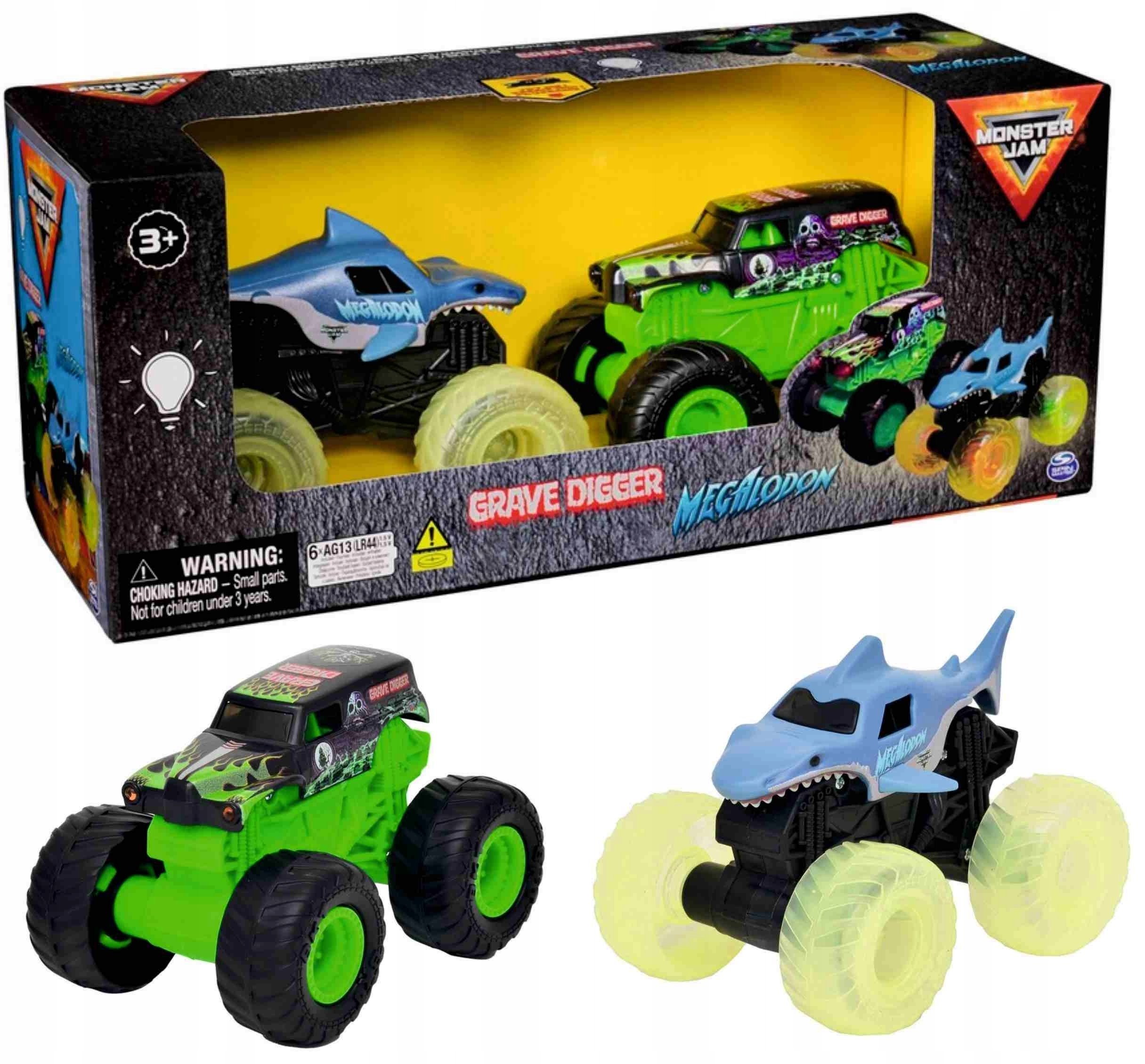 Monster Jam 1:43 Glowing Light 2 Pack