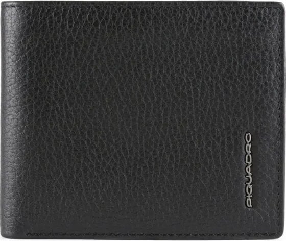 Piquadro Piquadro, Piquadro, Leather, Wallet, With Zipped Coin Pocket, Black, For Men For Men
