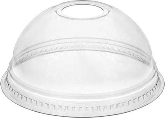 Pokrywka plastikowa Ø95 mm Kopuła z otworem na słomkę RPET Klar 50 stk/ps - (50 stk.)
