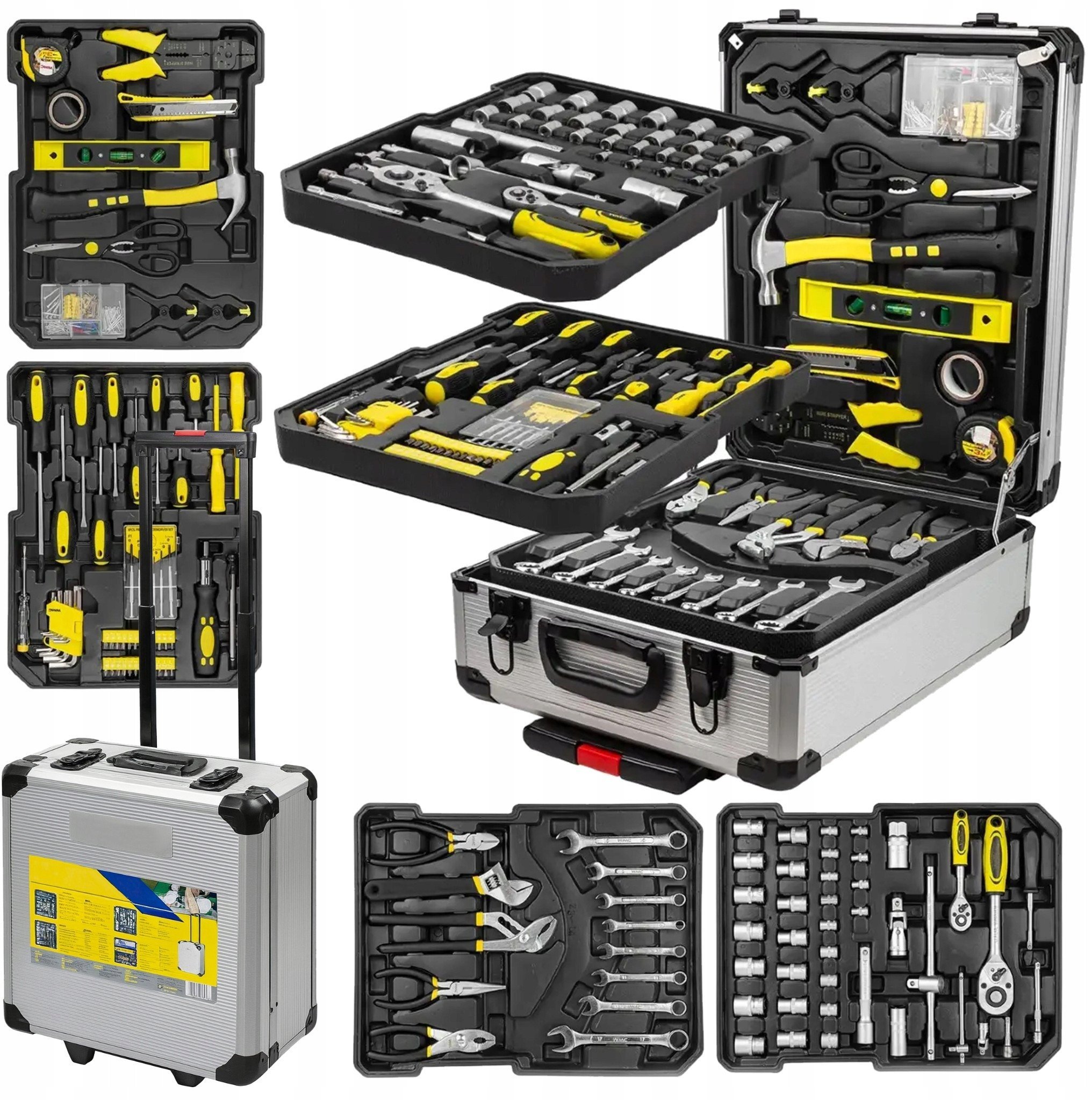 Zestaw narzędzi 246el. 1/4" i 1/2" (4-21mm) (6-kątnych) w walizce na kółkach