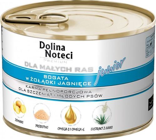 Dolina Noteci Dolina Noteci PREMIUM dla psów małych ras JUNIOR bogata w żołądki jagnięce 6x185 g