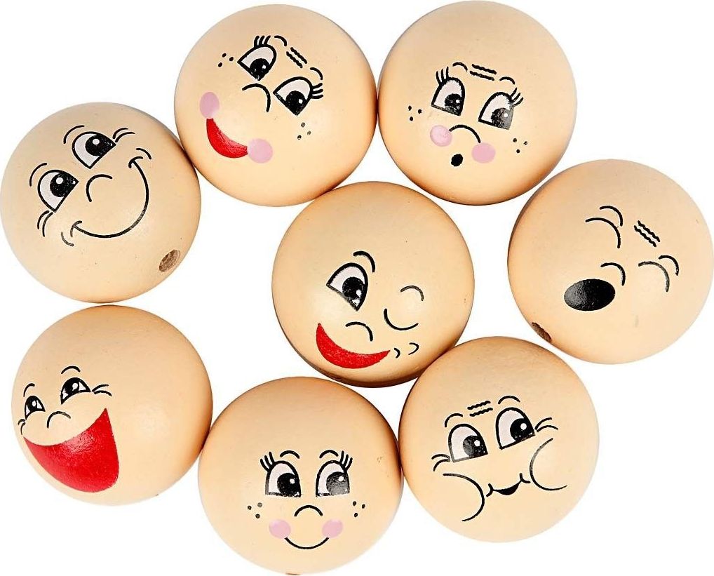 Creativ Company Główki z drewna 30 mm 16 szt. Różne Miny