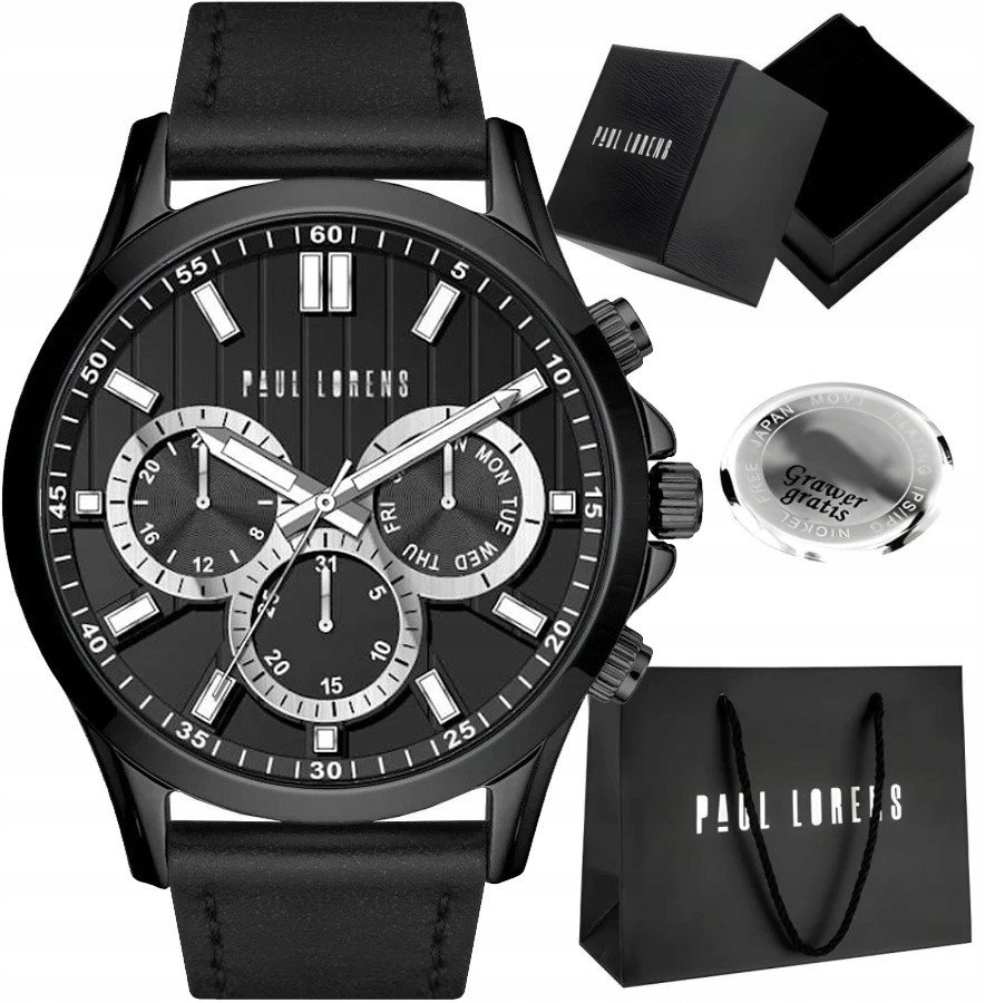 Zegarek męski Paul Lorens SHARK-1A5 Z GRAWEREM