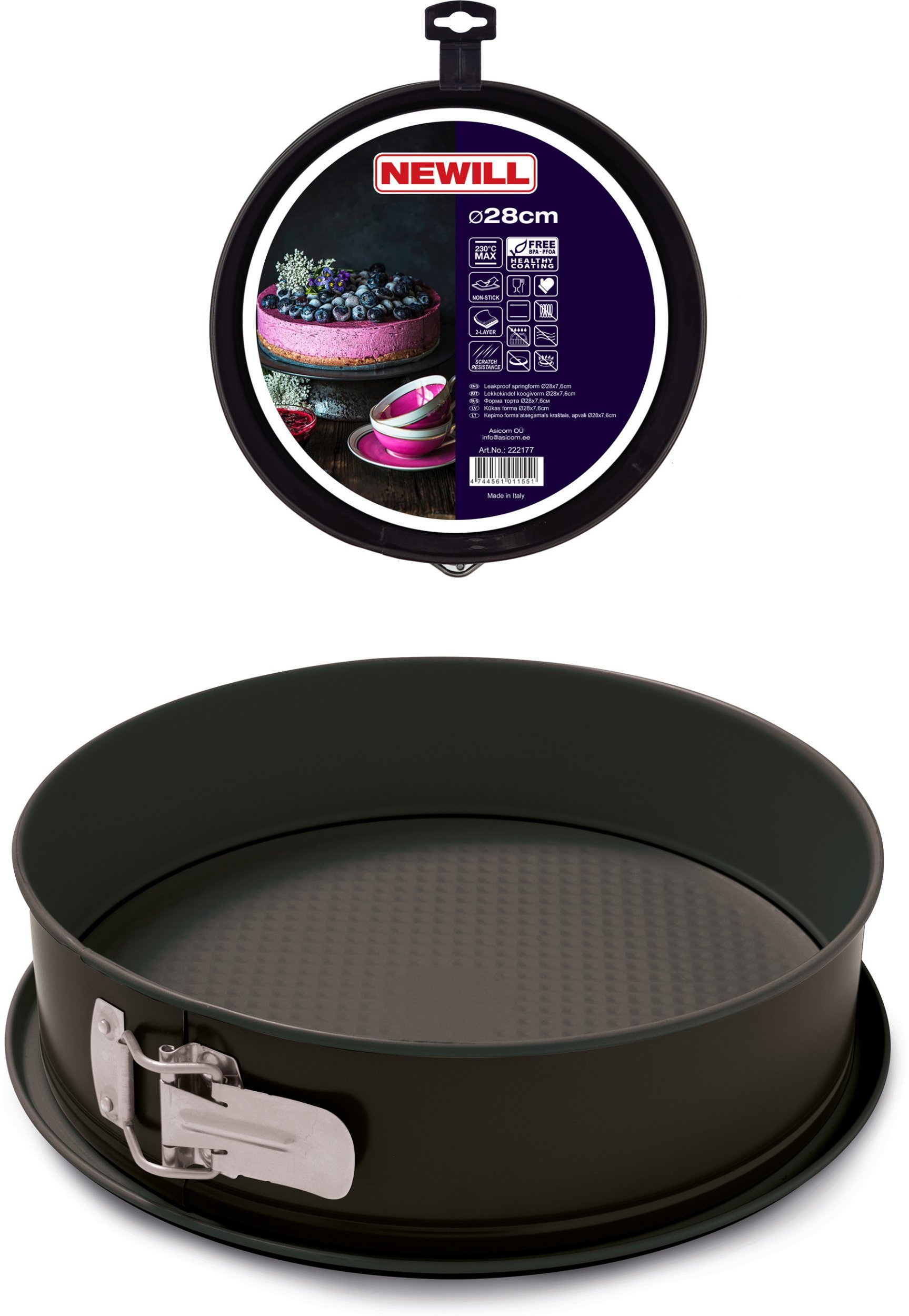 Cake mold O28x7 6cm black 4744561011551