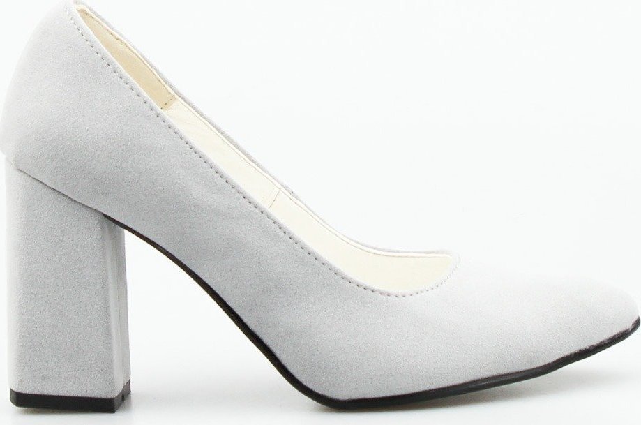 Basieńka Czółenka na kwadratowym słupku szare Basieńka-36