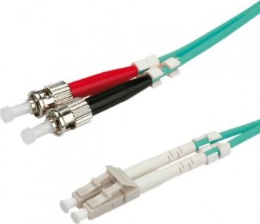 Value VALUE Patchcord światłowodowy 50/125um LC-ST OM3 1m turkusowy