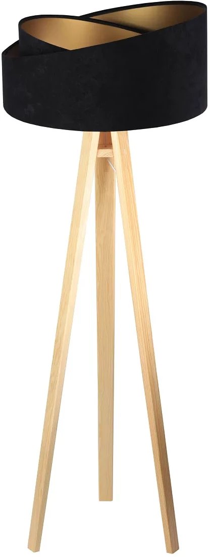 Lampa podłogowa BPS KONCEPT Lampa stojąca GEMSTONE czarna/złota/sosna