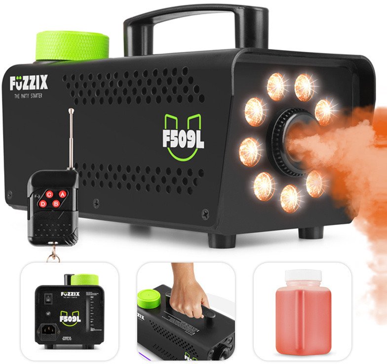 Wytwornica dymu F509L z efektem LED RGB Fuzzix+ płyn gratis one size