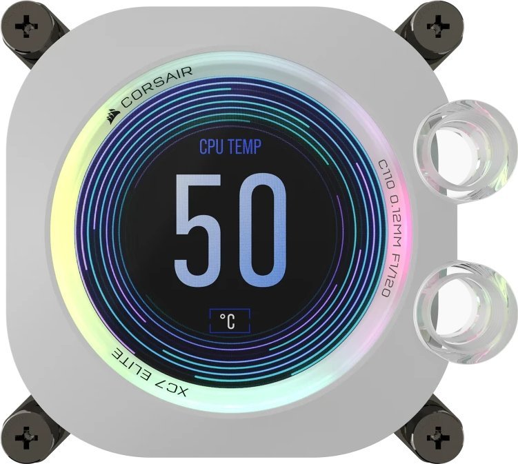 Corsair Corsair Hydro X Series XC7 RGB Elite LCD CPU Wasserblock LGA 1700, AM4 / AM5 - wei