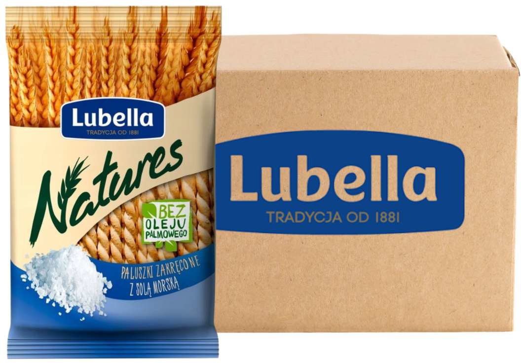 Lubella Natures Paluszki zakręcone z solą morską 70 g x 24 sztuk