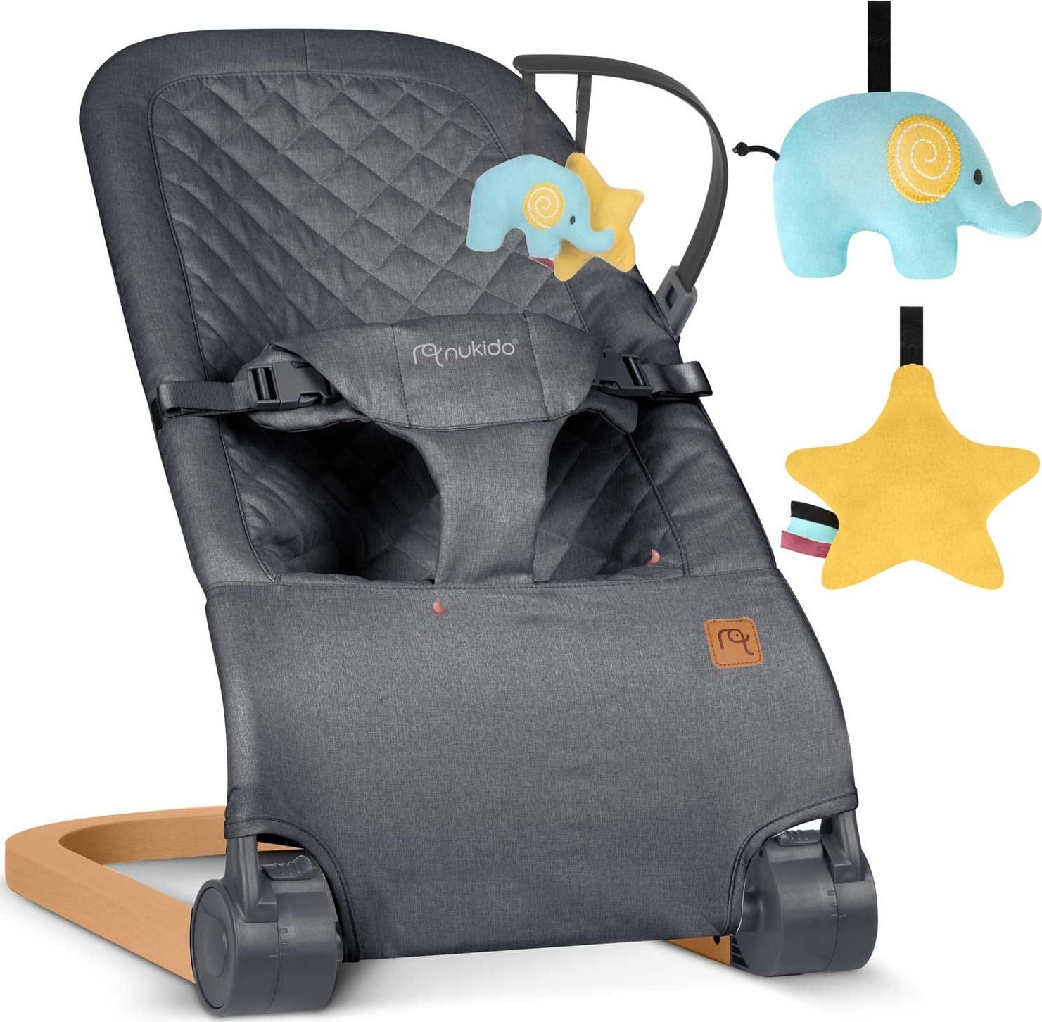 Triton Leżaczek bujaczek z zabawkami NK-52 Nukido - antracyt