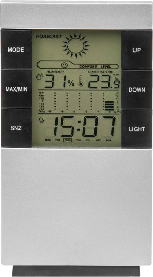Stacja pogodowa Bradas 6 funkcyjna wewnętrzna stacja pogodowa WHITE LINE Bradas 8656