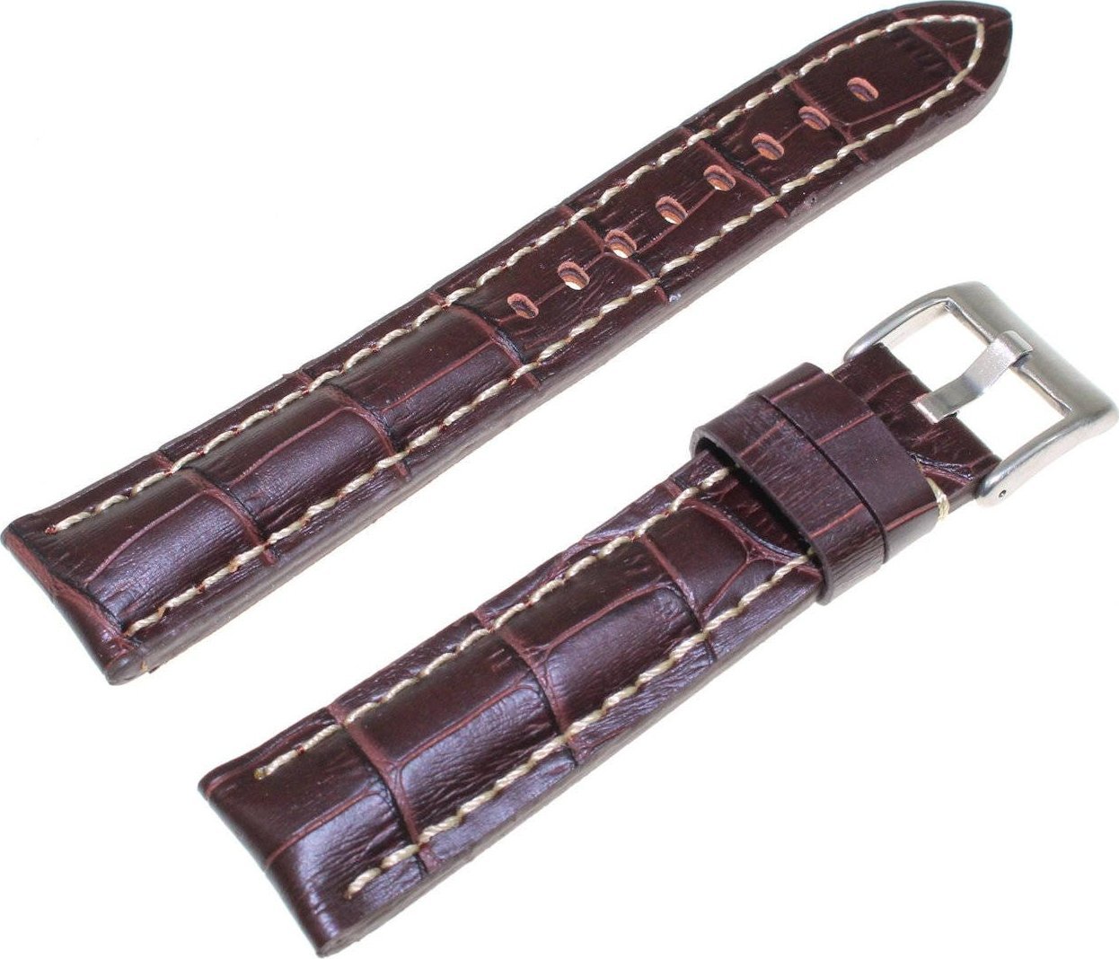 Diloy Skórzany pasek do zegarka 20 mm Diloy 395.20.2 ciemnobrązowy