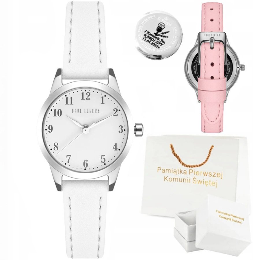 Zegarek dziecięcy Paul Lorens ALLIA - komunia + różowy pasek (SR)